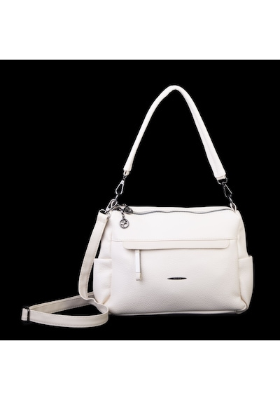 Nas Bag Çok Gözlü Yumuşak Ve Hafif Yapılı Çift Askılı Omuz Ve Çapraz Çanta 30x24 Cm Krem Lopez