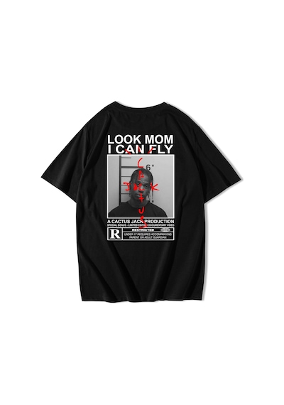Brz Collection Unisex Oversize Travis Scott Cactus Jack T-shirt-siyah Siyah