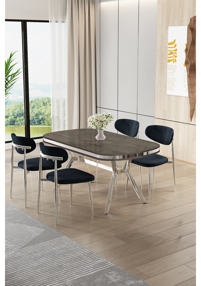 Canisa Olya Serisi 90x168 Mdf Sabit Lak Panel Antrasit İroni Masa Takımı Krom Ayaklı 4 Antrasit Sandalye Masa Antrasit İroni Antrasit Sandalye Canisa Olya Serisi 90x168 Mdf Sabit Lak Panel Antrasit İroni Masa Takımı Krom Ayaklı 4 Antrasit Sandalye Masa Antrasit İroni Antrasit Sandalye