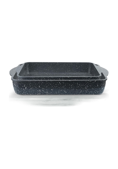 ThermoAd 2'li Döküm Granit Kare Tepsi Unisex 30-35 CM