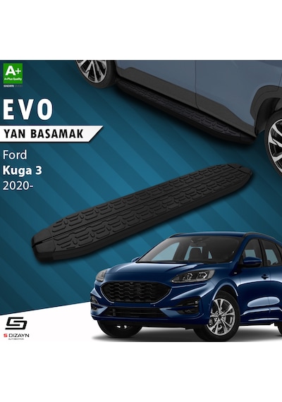 S-dizayn Ford Kuga 3 Evo Siyah Yan Basamak 183 Cm 2020 Üzeri