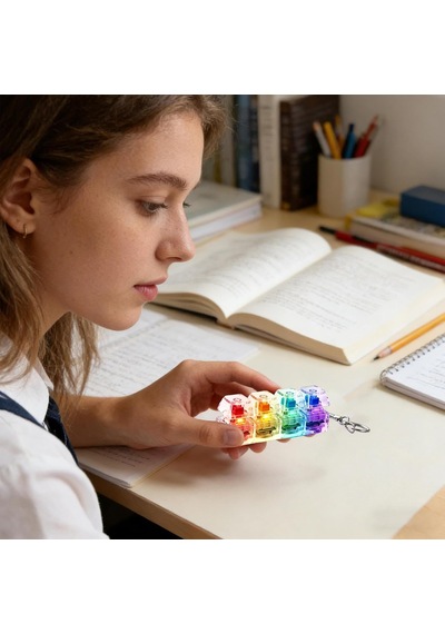 Klavye Fidget Oyuncak Işıklı Anahtarlık Fidget Giderici Duyusal Oyuncak Tıklamalı Veya Sessiz Klavye Tıklama Fidget'ı Ev Sınıfı Toplantısı İçin Okul İç Mekan Seyahat Ofis Partisi