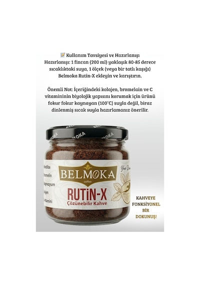 Belmoka Rutin-x Kolojen Magnezyum Bromelain İnülin ve C Vitamini Katkılı Hindiba Kahvesi 120 G