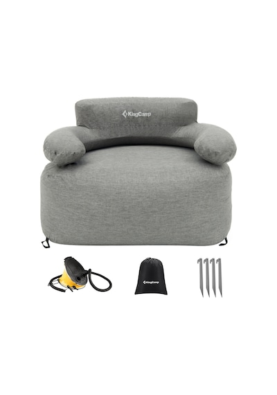 Kingcamp Single Inflatable Sofa Premium Şişme Koltuk Gri
