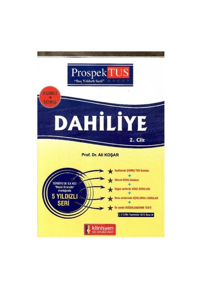Dahiliye 1. Ve 2. Cilt Takım Konu Ve Soru İçerikli - Prof.dr.ali Koşar