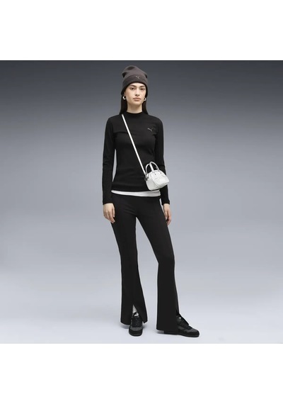 Puma Her Slim Rib Longsleeve Siyah Kadın T-shirt