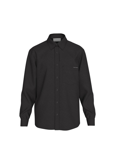 Calvin Klein Erkek Ls Sld Günlük Keten Siyah Klasik Gömlek-13670 Siyah