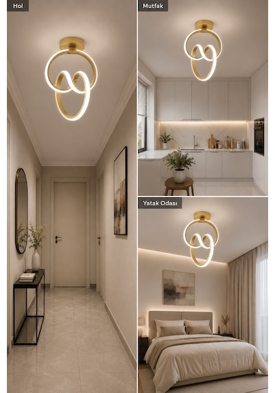 Evora Led Plafonyer Avize Beyaz Işık Eskitme