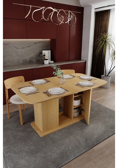 Modern Dolaplı 6 Kişilik Mutfak Yemek Masası %100 Mdf Mutfak Yemek Odası Masası Ym06 Karına Modern Dolaplı 6 Kişilik Mutfak Yemek Masası %100 Mdf Mutfak Yemek Odası Masası Ym06 Karına