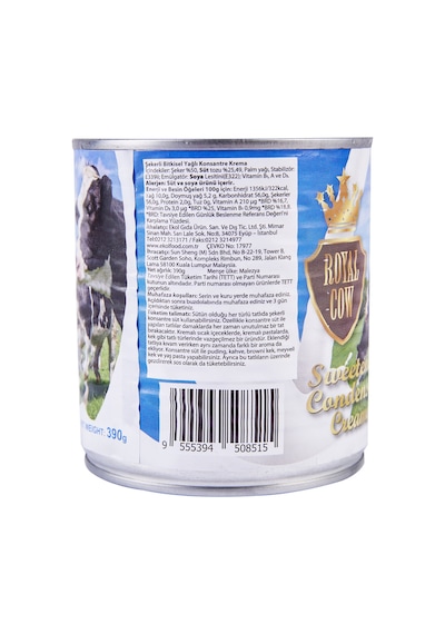 Royal Cow Sweetened Condensed Milk Yoğunlaştırılmış 390 G