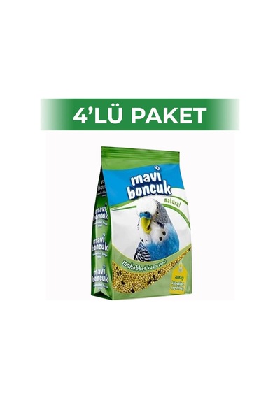 Mavi Boncuk Natural Kabuksuz Muhabbet Kuşu Yemi 400 Gr 4 Adet