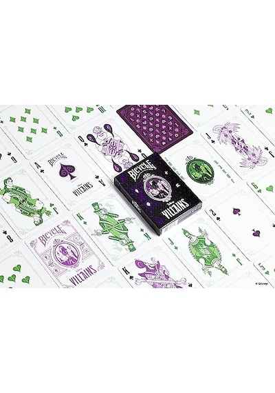 Disney Villains Oyun Kartları Yeşil Veya Mor Poker, Kaykay, Koleksiyoncular Ve Disney Hayranları İçin