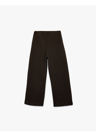 Koton Viskon Karışımlı Basic Geniş Paça Pantolon Kahverengi 6wkg40199ak Kahve Koton Viskon Karışımlı Basic Geniş Paça Pantolon Kahverengi 6wkg40199ak Kahve