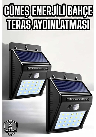 Solar Güneş Enerji Panelli Sensörlü Lamba Enerji Tasarruflu Rekli
