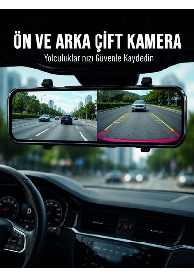 Akıllı Saat Aksesuarları Ayna Carplay Dokunmatik Araç Multimedya Ekranı Ön Arka Kameralı