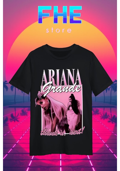 Noıssey Ariana Grande Baskılı Kodsiyahsaw Siyah