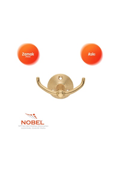 Fonksi Yonel Askı, Metal Vestiyer Askısı, 59 Gr, Dolap Ve Duvar Askılığı, Altin Vidalı Altın