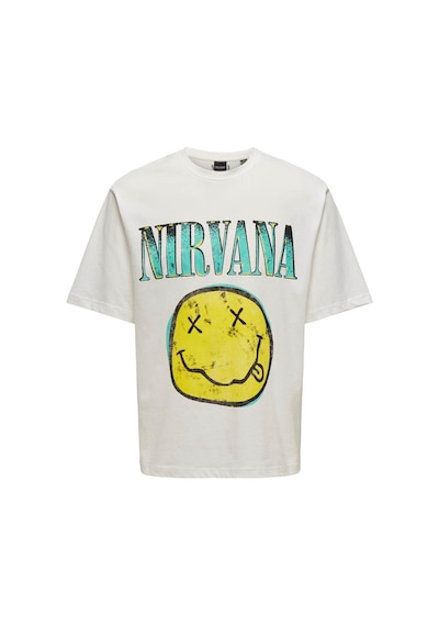 Only & Sons Erkek T-shirt Beyaz 22029524 Onsnırvana Lıfe Lıc Rlx Ss