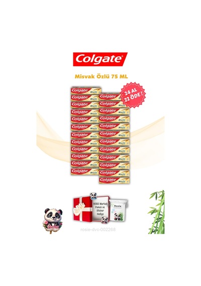 Colgate Misvak Özlü Diş Macunu 24 x 75 ML + Rosie Pamuk