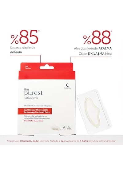 The Purest Solutions Microneedle Teknolojili İnce Çizgi Karşıtı Alın Bölgesi Patch