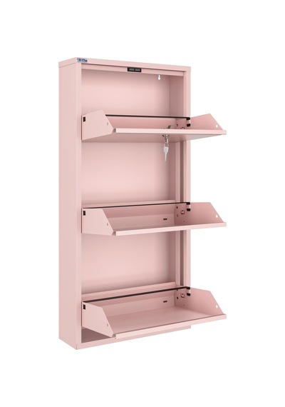 Ceha Kilitli 3'lü Metal Ayakkabılık - Toz Pembe/blush K.AYK-3/M3885/KL