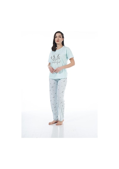 Estiva 22124 Kadın Çiçek Desenli Kısa Kollu Viskon Pijama Takımı Estiva 22124 Kadın Çiçek Desenli Kısa Kollu Viskon Pijama Takımı