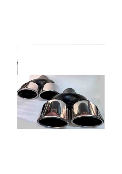 90 Mm Yassı Kesik Çiftli Sağ Sol Takım Egzoz Ucu