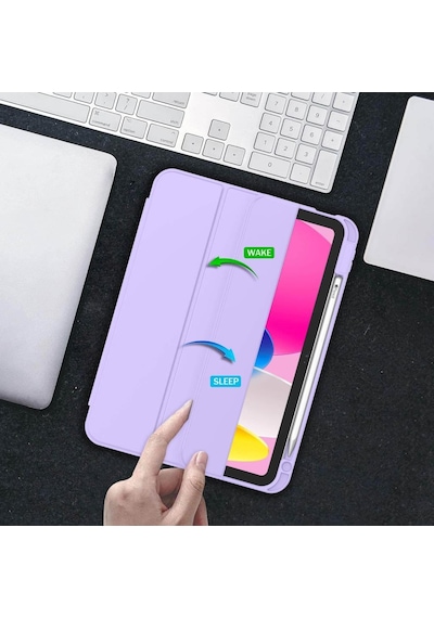 Apple Uyumlu iPad Air 11inç M2 2024 Kılıf Pen Charge Kalem Bölmeli A2902 A2903 A2904 Kılıf