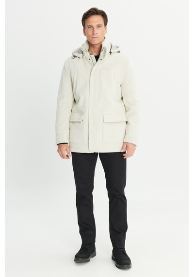AC&Co / Altınyıldız Classics Erkek Bej Standart Fit Normal Kesim Kapüşon Çıkmalı Dik Yaka Torba Cepli Kaşe Kaban Bej AC&Co / Altınyıldız Classics Erkek Bej Standart Fit Normal Kesim Kapüşon Çıkmalı Dik Yaka Torba Cepli Kaşe Kaban Bej