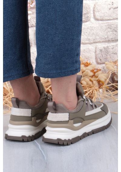 Guja Mask Rahat Hafif Kalın Taban Kadın Sneaker Ayakkabı Yeşil