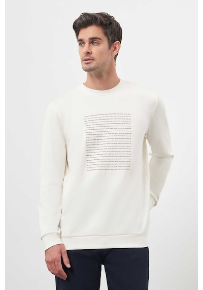 Morven Erkek Ekru Trend Bisiklet Yaka Sweat-shirt 25ks063003454 Ekru Ekru