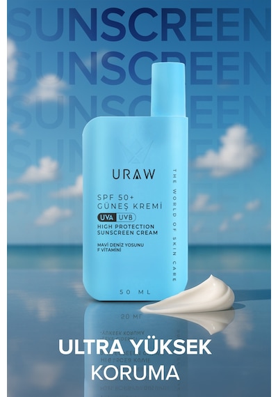 Uraw Deniz Yosunu Özlü Nemlendirici ve Ton Eşitleyici Güneş Kremi SPF50+ 50 ML