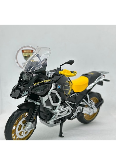 Bmw R1250 Gs 1:12 Diecast Maket Motor Sarı Siyah Metal Model Motosiklet