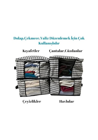 Çok Amaçlı Düzenleyici Kapaklı Sandık Tipi Kutu Hurç Organizer 50 X 40 X 30 Gri Diğer
