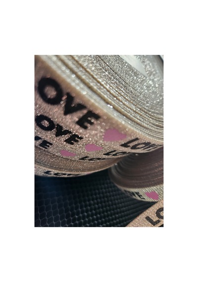 Simli Şerit Love Yazılı Pembe Kalpli 2 Cm 5 Metre - 691825570 Diğer