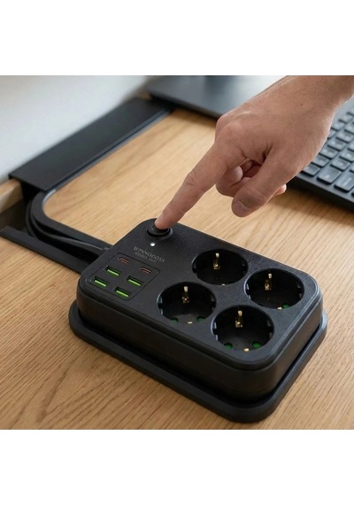 Çoklu Priz Uzatma Kablosu 4 Soket + 4 Usb + 2 Type-c Termal Akım Korumalı, Isıya Dayanıklı, Çocuk Diğer