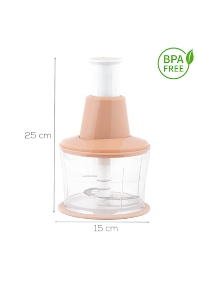 Porsima 232-1 Basmalı Pratik El Rondosu 3 Bıçaklı Blender Doğrayıcı 1000ml Pembe Pembe