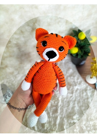 Amigurumi Çizgili Kaplan Oyuncak Uyku Arkadaşı hediyelik