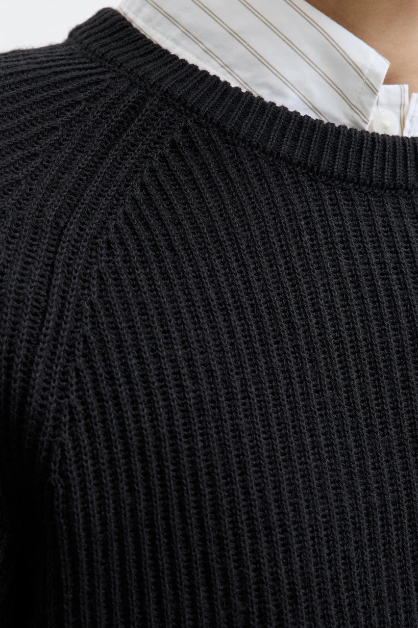 Jack & Jones Erkek Kazak 12278916 Siyah Siyah