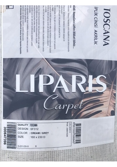 Liparis Halı Toscana 312 Serisi Triko Akrilik Salon Oturma Yatak Odası Halısı Krem - Gri