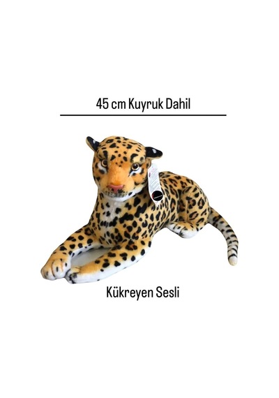 Kükreyen Sesli Peluş Kaplan Peluş Leopar Çok Renkli
