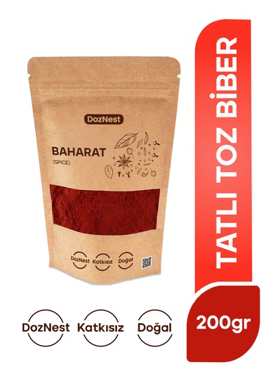 Doznest Kırmızı Toz Tatlı Biber 200 Gr Özenle Öğütülmüş, Premium Kalite