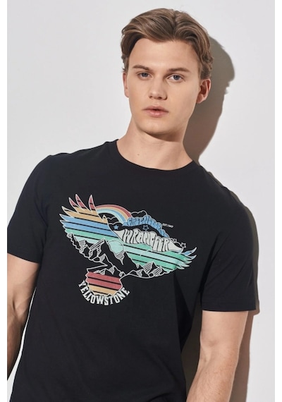 Wrangler Erkek Siyah Bisiklet Yaka Tişört W231243001 Siyah