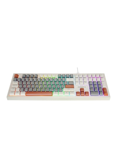 Everest Km-77 Runa Gri/krem/kahve Usb Rainbow Aydınlatmalı Sessiz Q Klavye + Mouse Set Optik