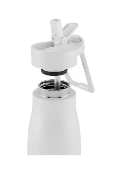 Puccon 500 Ml Pipetli Beyaz Çelik Matara/termos - Silikon Gövdeli Plus - 50008