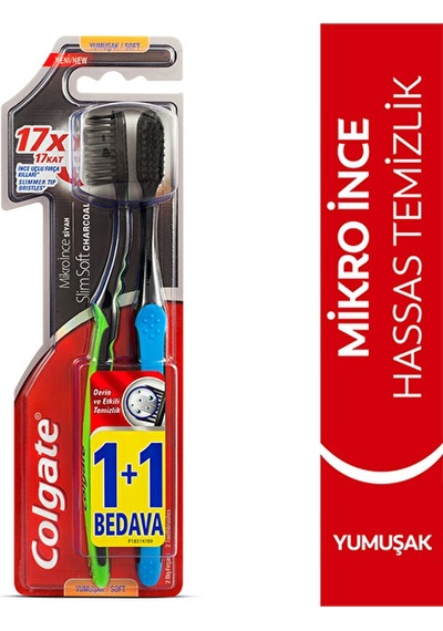 4 Adet Colgate Diş Fırçası Mikro İnce Hassas Siyah 1+1