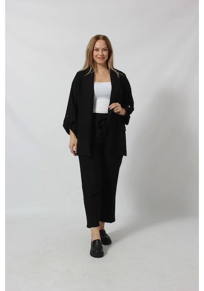 Moda Berray Şık Blazer Ceket Ve Pantolon Takım Siyah