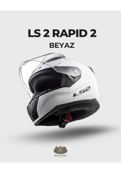 Ls 2 Rapid 2 Kapalı Beyaz Kask Açık Beyaz