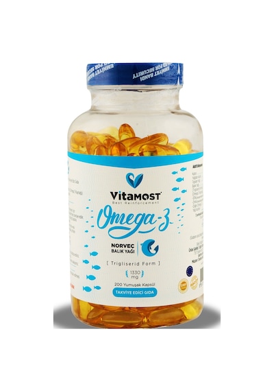 Omega-3 Balık Yağı 200 Yumuşak Kapsül