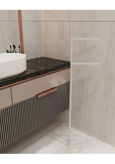 Aju Havluluk Kağıt Havlu Askısı Metal Kurulum Gerektirmez Devrilmez Banyo Düzenleyici Askı Beyaz